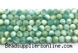 CAS321 15.5 inches 8mm round peacock angelite gemstone beads