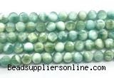 CAS322 15.5 inches 10mm round peacock angelite gemstone beads