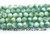 CAS323 15.5 inches 12mm round peacock angelite gemstone beads