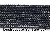 CON120 15.5 inches 2mm faceted round black onyx gemstone beads