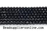 CON123 15.5 inches 5mm faceted round black onyx gemstone beads