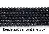 CON124 15.5 inches 6mm faceted round black onyx gemstone beads