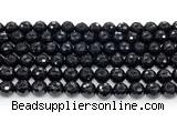 CON125 15.5 inches 8mm faceted round black onyx gemstone beads