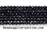 CON130 15.5 inches 5mm faceted round black onyx gemstone beads