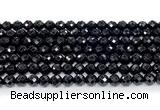 CON131 15.5 inches 6mm faceted round black onyx gemstone beads