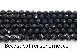 CON132 15.5 inches 8mm faceted round black onyx gemstone beads