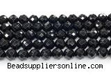 CON133 15.5 inches 10mm faceted round black onyx gemstone beads