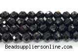 CON135 15.5 inches 14mm faceted round black onyx gemstone beads