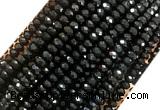 AGBS02 15 inches 4*6mm faceted rondelle black agate beads wholesale