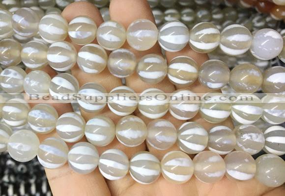 AGBS173 15 inches 10mm round tibetan dzi agate beads wholesale