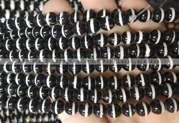 AGBS192 15 inches 6mm round tibetan dzi agate beads wholesale