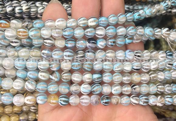 AGBS205 15 inches 6mm round tibetan dzi agate gemstone beads