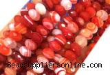 AGBS38 15 inches 6*10mm faceted rondelle banded agate beads wholesale