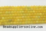 AGBS72 15 inches 4mm round yellow fire agate beads wholesale