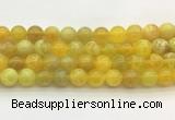 AGBS74 15 inches 8mm round yellow fire agate beads wholesale