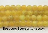 AGBS75 15 inches 10mm round yellow fire agate beads wholesale