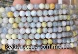 AQBS01 15 inches 6mm round colorful aquamarine beads wholesale