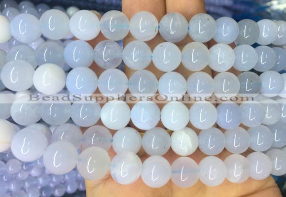 BCBS10 15 inches 10mm round blue chalcedony beads wholesale