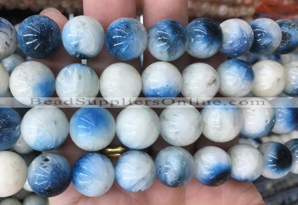 BIBS12 15 inches 14mm round blue ice glacierite stone beads wholesale