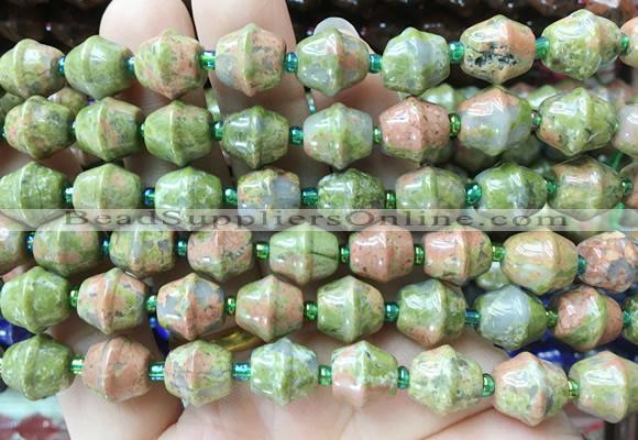 BLBS12 15 inches 10*11mm bell unakite beads wholesale