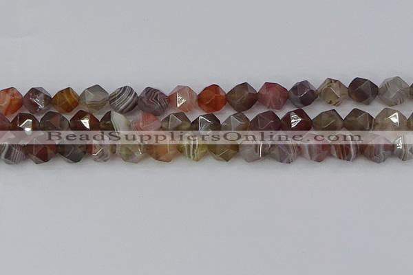 CAA1009 15.5 inches 10mm faceted nuggets botswana agate beads