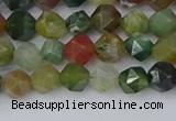 CAA1026 15.5 inches 6mm faceted nuggets Indian agate beads