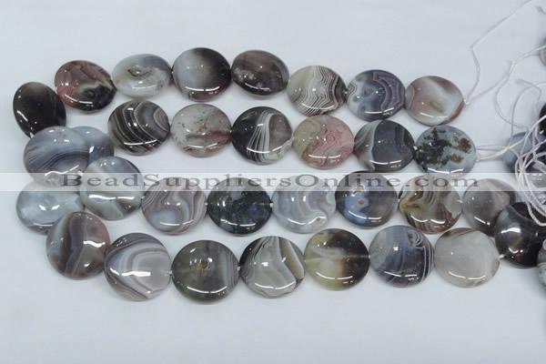 CAA106 15.5 inches 25mm coin botswana agate gemstone beads