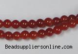 CAA110 15.5 inches 5mm round red agate gemstone beads wholesale