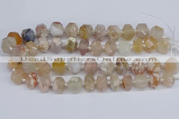 CAA1116 15.5 inches 13*18mm - 15*20mm faceted nuggets sakura agate beads