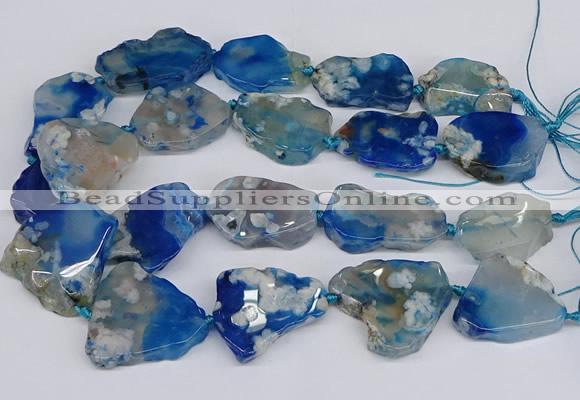 CAA1128 15.5 inches 25*35mm - 35*45mm freeform sakura agate beads