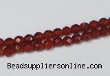 CAA117 15.5 inches 4mm faceted round red agate gemstone beads