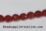 CAA118 15.5 inches 8mm faceted round red agate gemstone beads