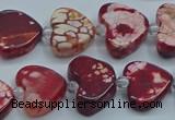 CAA1188 15.5 inches 16mm - 18mm heart dragon veins agate beads