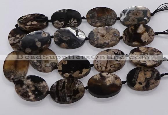 CAA1205 15.5 inches 30*40mm oval sakura agate gemstone beads