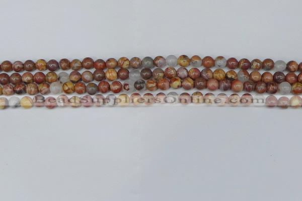 CAA1220 15.5 inches 4mm round gold mountain agate beads