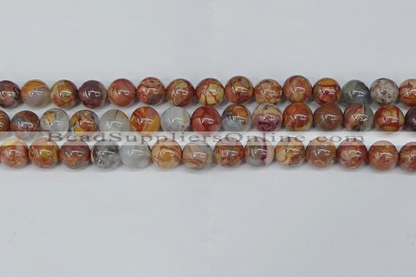 CAA1224 15.5 inches 12mm round gold mountain agate beads