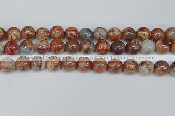 CAA1225 15.5 inches 14mm round gold mountain agate beads