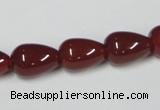 CAA132 15.5 inches 10*14mm teardrop red agate gemstone beads