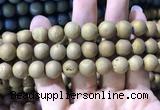 CAA1356 15.5 inches 14mm round matte plated druzy agate beads