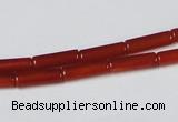 CAA136 15.5 inches 4*13mm column red agate gemstone beads