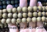 CAA1376 15.5 inches 16mm round matte plated druzy agate beads