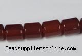 CAA139 15.5 inches 9*12mm column red agate gemstone beads