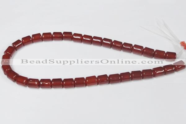 CAA139 15.5 inches 9*12mm column red agate gemstone beads