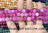 CAA1407 15.5 inches 8mm round matte druzy agate beads