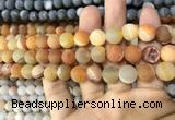 CAA1419 15.5 inches 10mm round matte druzy agate beads