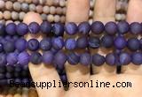 CAA1421 15.5 inches 10mm round matte druzy agate beads