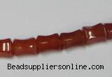 CAA143 15.5 inches 8*10mm bamboo shape red agate gemstone beads