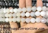 CAA1430 15.5 inches 12mm round matte druzy agate beads