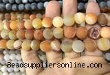 CAA1434 15.5 inches 12mm round matte druzy agate beads