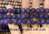 CAA1436 15.5 inches 12mm round matte druzy agate beads